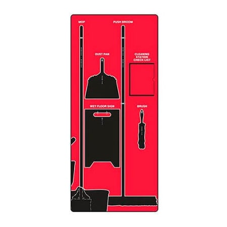 Accuform Accuform Signs Clean & Mop Store-Board, Ultra Aluma-Lite, Red on Black PSB709RDBK